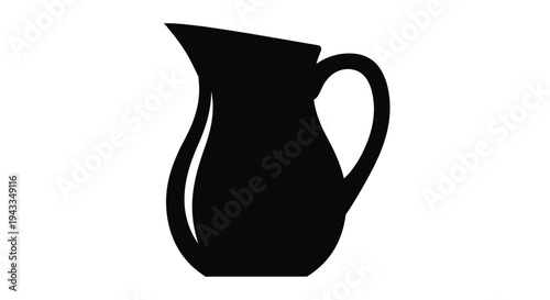 Simple black pitcher design a classic kitchen item silhouette