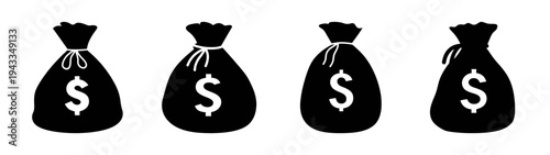 Money bag vector illustration: financial wealth, savings, investment, and income concept design for business