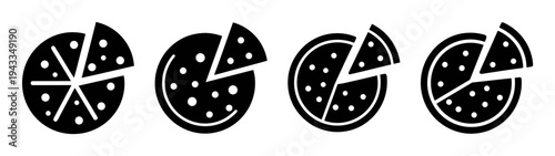 Delicious pizza slices vector illustration for restaurant menu and food delivery service graphic design