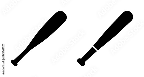 Download baseball bat vector illustration: sports equipment, game bat, black silhouette, vector art