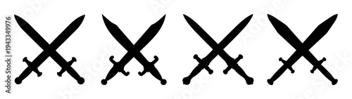 Crossed swords vector graphic design element for medieval games fantasy art and historical illustrations