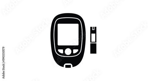 Black glucose meter and test strip design a stark silhouette