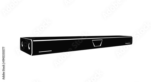 Black soundbar device isolated on a white background a stark silhouette
