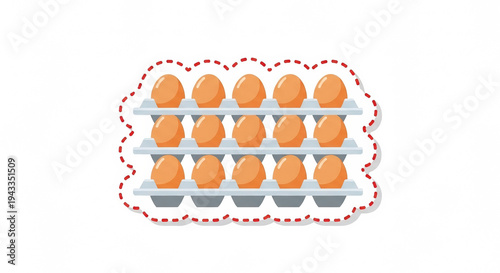 Stackable egg storage tray with brown eggs in fridge  