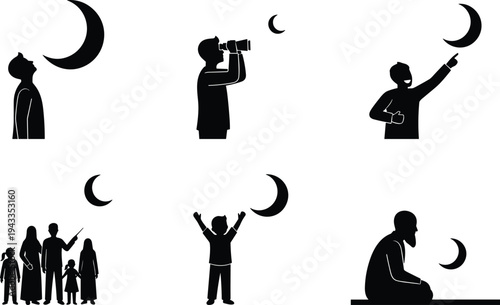 Observing the Crescent Moon and Family Celebrations with Islamic Traditions, Sightings, and Prayers During Religious Observances