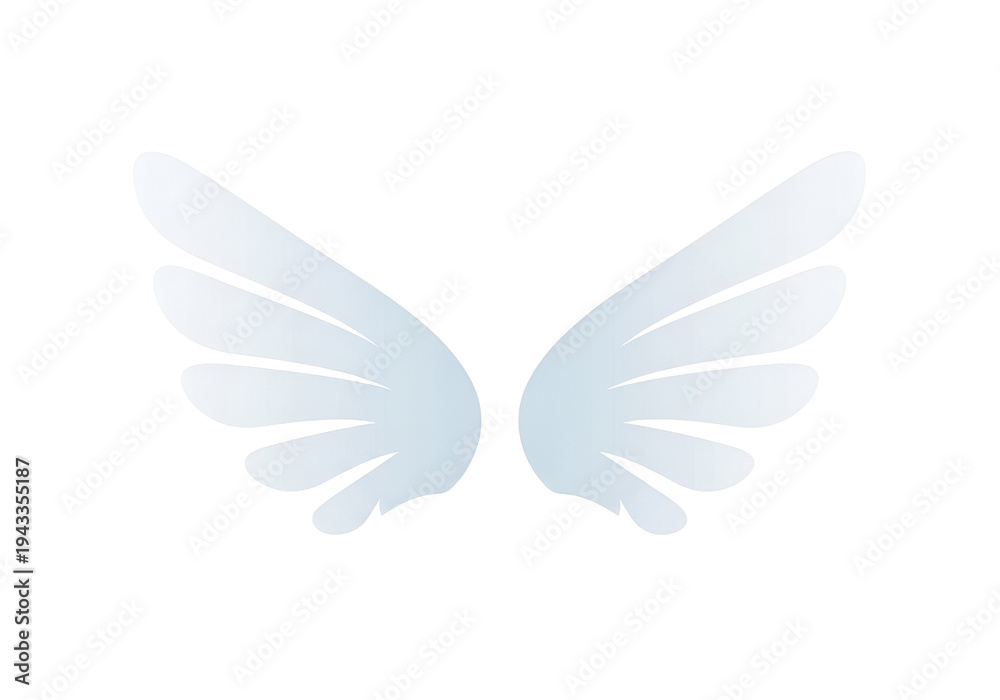 Obraz premium Delicate light blue wings with intricate feather patterns spreading apart