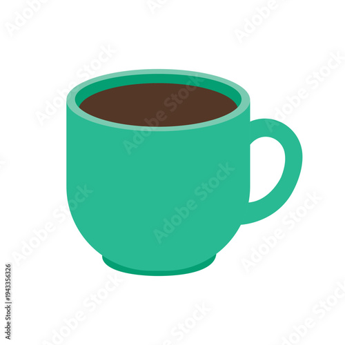 Hojicha tea hot drink in cup vector flat illustration isolated on white background. 