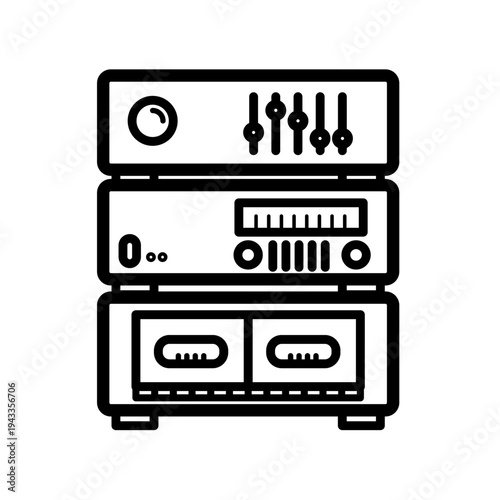 Stereo music system line vector icon
