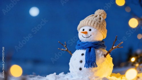 Whimsical Winter Snowman Collection: Cheerful Snowmen (In Red Hats, Plaid Scarves & Top Hats) in Varied Snowy Settings (Snowy Forest, Sunlit Path, Pine Tree Backdrop, Open Winter Field) for Christmas,