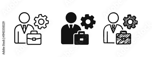 Business Management and Strategy Icons Set