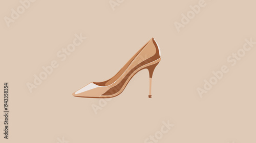 Elegant high heel shoe isolated on a neutral background for fashion concepts