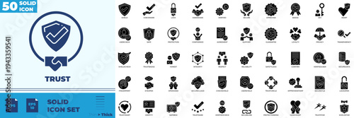 Trust Solid Editable Icons set