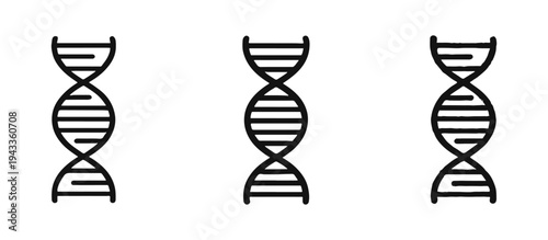 DNA Double Helix Icon Set: Line, Glyph, and Hand-Drawn Styles for Genetics and Science