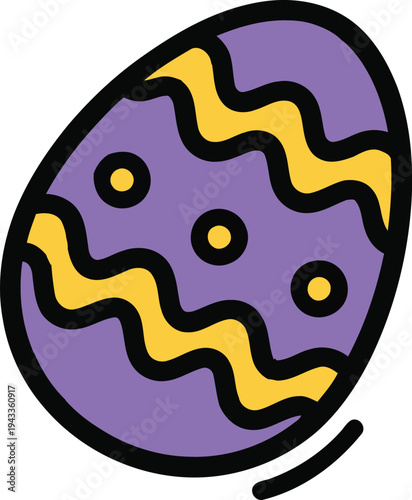 Easter day vector graphic of decorated egg isolated on transparent background