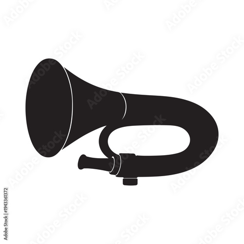 Old Classic Car Horn Warning Signal Icon Silhouette Illustration
