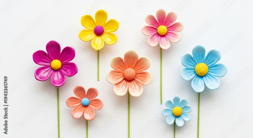 Obraz premium Beautiful colorful paper flower decoration on white background perfect for elegant holiday greeting and cheerful celebration