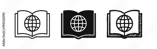 Global Education and International Knowledge Icon Set