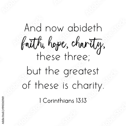 Love Bible Verse Faith Hope and Charity