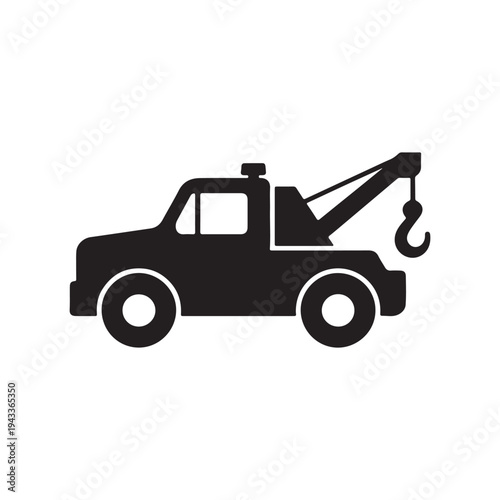 Tow Truck with Hook – Vehicle Towing Service Vector Icon