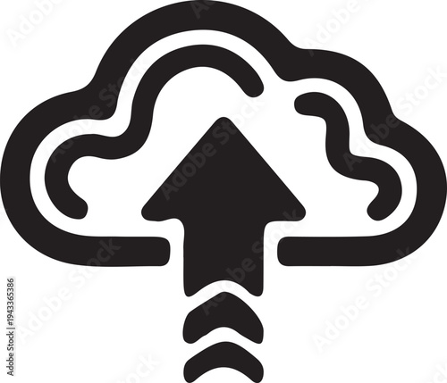Vector Illustration of Cloud Computing Upload for UI/UX Design