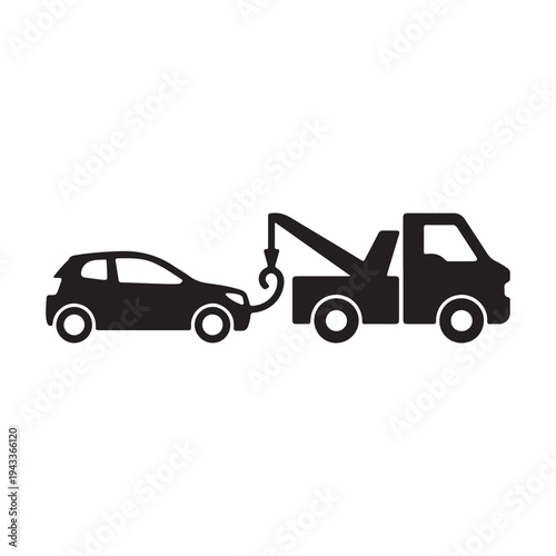 Tow Truck Towing Car – Roadside Assistance Service Vector Icon