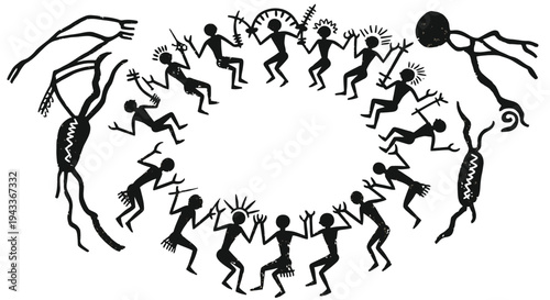 A dynamic vector illustration of a diverse group of people silhouettes including a business team and family symbolising success through a competitive 3d running sport concept