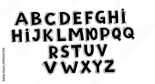 This vector set features a 3d metal typography design containing a collection of alphabet letters and numbers in a grunge font style for sign or text concept illustrations