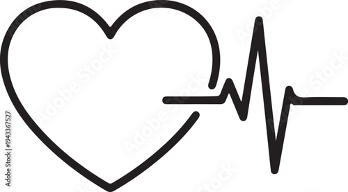 Heartbeat isolated on transparent background