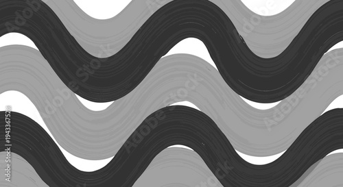 Abstract black and white background featuring a 3d blue wave vector illustration with wavy lines and a flowing curve pattern for a modern business web banner or template design