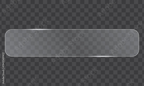 Clear Glass Rectangle Panel: A minimalist and elegant transparent glass rectangle, designed with sleek lines and a touch of sophistication, creating a versatile element for various design concepts.