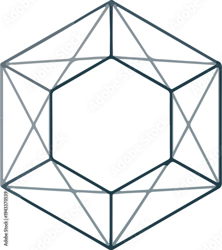 Geometric Shape Polyhedron Structure Lines.
