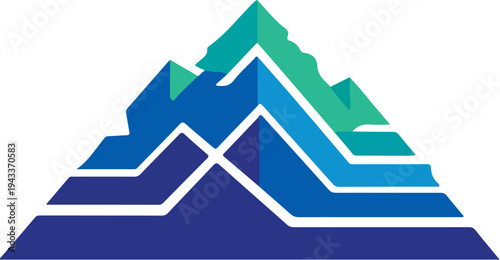 Mountain peaks graphic design element.