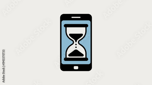 Hourglass on Smartphone Screen Symbolizing Time