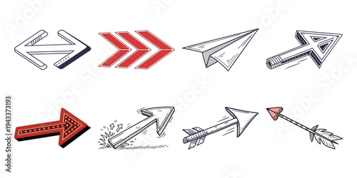 Various Arrow Pointing Right arrows right pointing signs symbols direction