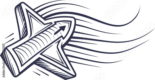 Navy blue starburst speed effect arrow motion blur