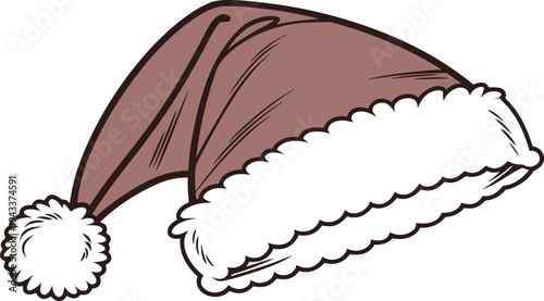 Santa claus hat with white fur trim and pom santa hat christmas hat red hat