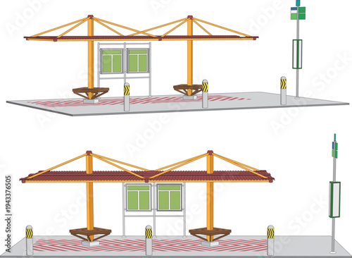 Singapore's public bus stops are modern, clean, well-lit, and equipped with digital displays showing arrival times, offering a comfortable waiting experience.