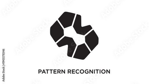A sleek black and white logo featuring a geometric shape with the words 'pattern recognition' below, representing business and technology concepts in a modern style.