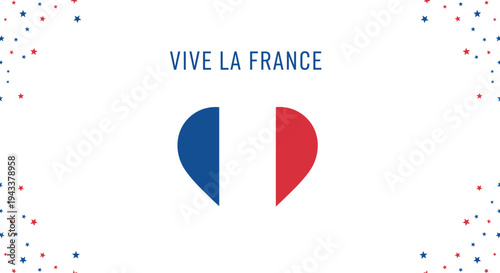 Minimalist patriotic design with abstract flag elements and scattered stars