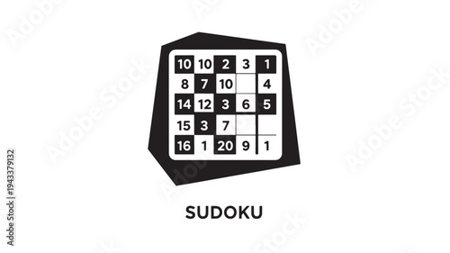 A sudoku puzzle with numbers on a white background, perfect for gaming, logic, and problem-solving concepts. Ideal for illustrating mental challenges, brain teasers, or recreational activities.