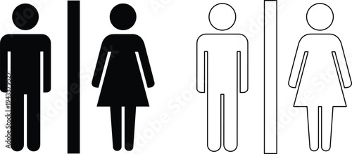 Restroom sign with male and female symbols