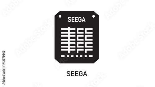 High-quality flat lay image of a Seega board game, showcasing minimalist black and white design, ideal for cultural, educational, and gaming content.