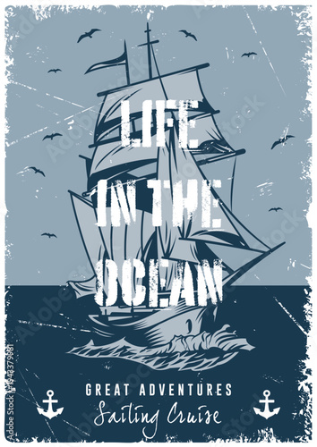 Sailing cruise on the ocean