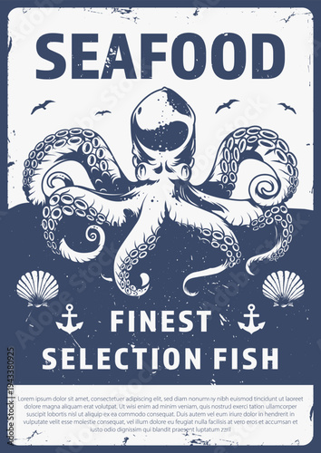 Octopus seafood sign