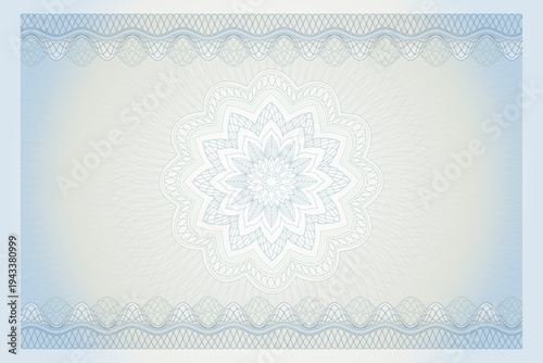 Professional Security Guilloche Background with Central Mandala for Certificates, Diplomas and Official Documents