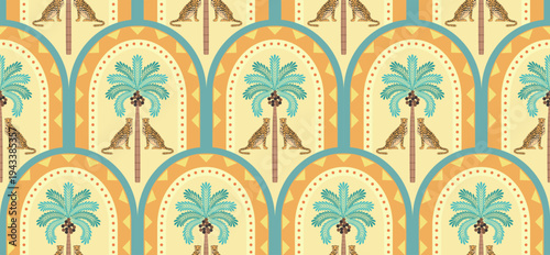 Vector Hand drawn colourful geometric flowers ,palm tree, seamless patterns for fabric tropical Pattern, textiles, clothing, wrapping paper, backdrop, banner.

