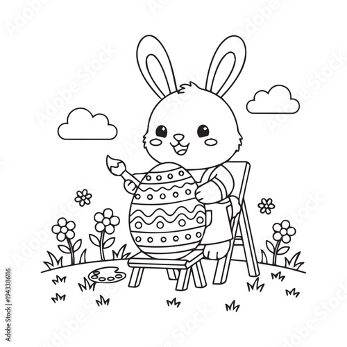 Bold & Easy Bunny Easter Coloring Pages
