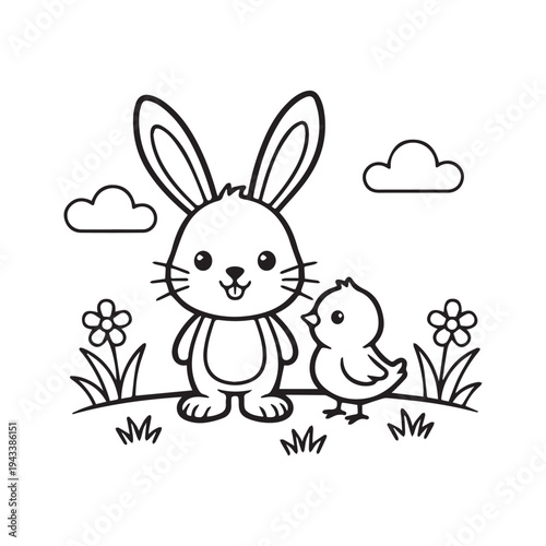 Bold & Easy Bunny Easter Coloring Pages