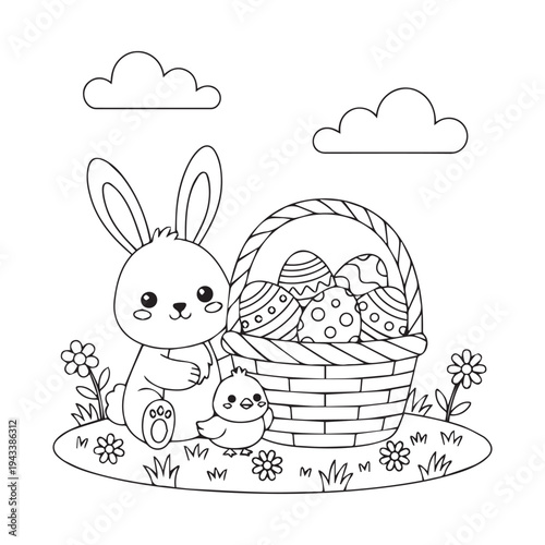 Bold & Easy Bunny Easter Coloring Pages