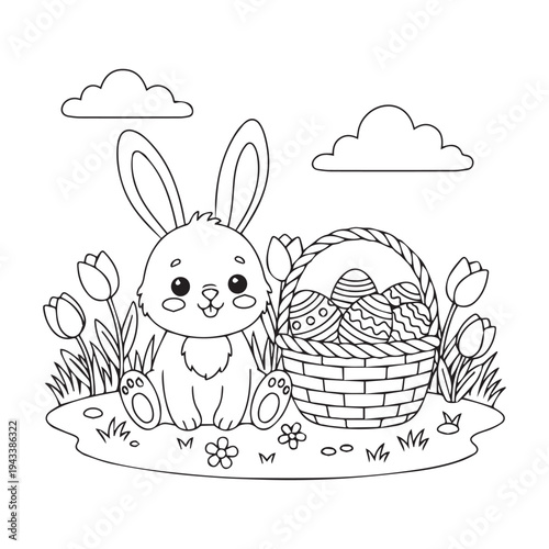 Bold & Easy Bunny Easter Coloring Pages
